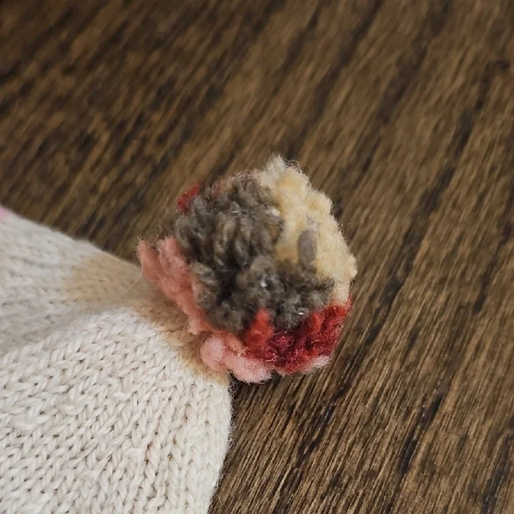 Colorful Knit Kids Beanie with Pom-Poms - Picture 4 of 5